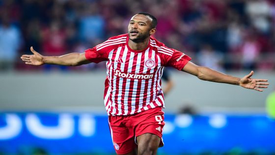 Ayoub El Kaabi of Olympiakos during the UEFA Europa League match between Olympiakos and FK Cukaricki on August 24, 2023 at Georgios Karaiskakis in Piraeus, Greece. Photo by Icon Sport - Photo by Icon sport