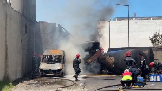 طنجة.. انفجار صهريج شاحنة لنقل مادة “الفيول”