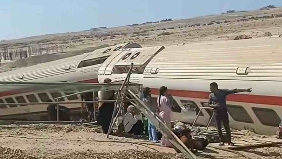 مصر.. مقتل ثلاثة أشخاص وإصابة 103 آخرين في حادث خروج قطار عن سكته