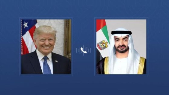 الرئيس الإماراتي ونظيره الأمريكي يبحثان التطورات التي تشهدها المنطقة