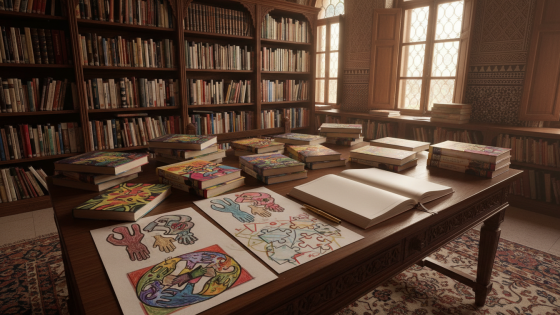 صورة مولدة توضيحية للكتابة الأدبية الموجهة لليافعين، ولا تمثل الكاتبة لطيفة لبصير